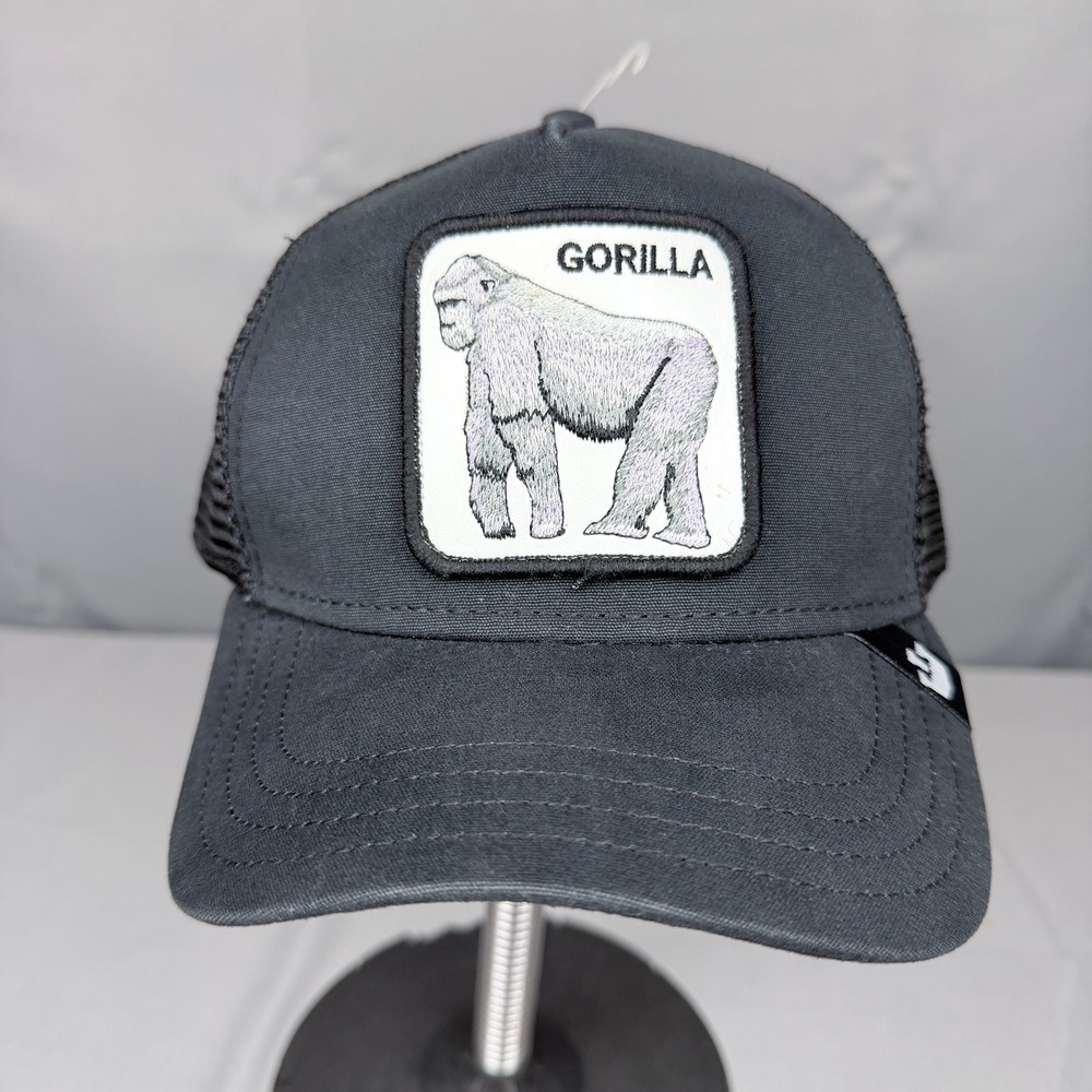 Goorin Bros The Farm Gorilla Trucker Hat Black Mesh Snapback Cap